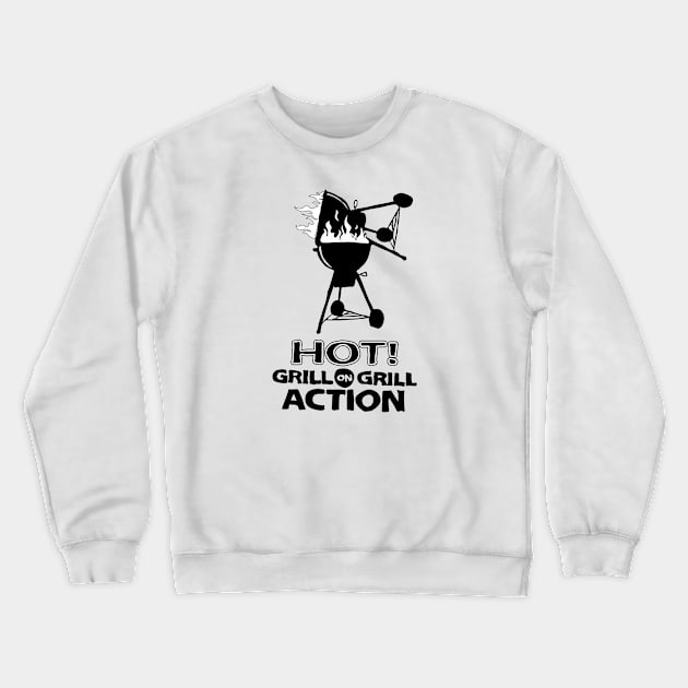 Hot Grill on Grill Action Crewneck Sweatshirt by idesign1